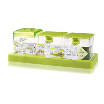 Groene plastic kruidenpot set